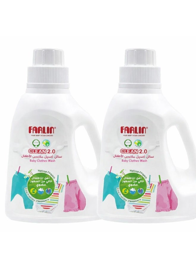 Farline Organic Baby Laundry Detergent, Fragrance-Free, 500ml (2-pack) - Image 1
